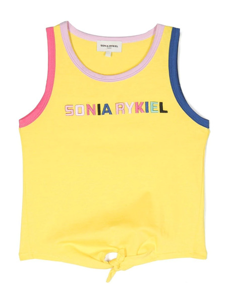  Sonia Rykiel Enfant Logo-embroidered Tank Top - Yellow 