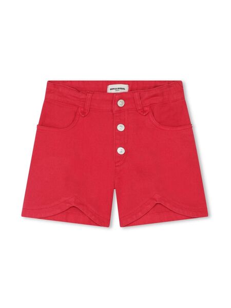  Sonia Rykiel Enfant Logo-plaque Denim Shorts - Red 