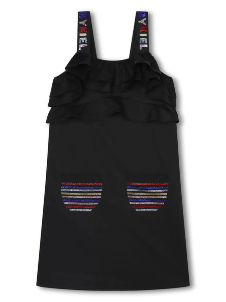  Sonia Rykiel Enfant Rhinestone-embellished Cotton Dress - Black 