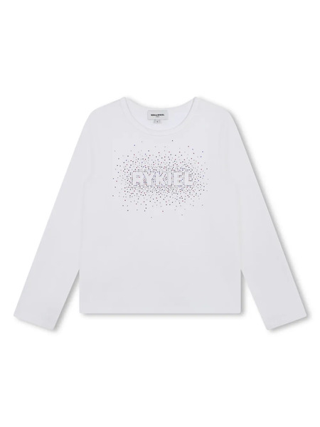  Sonia Rykiel Enfant Rhinestones-logo Cotton T-shirt - White 