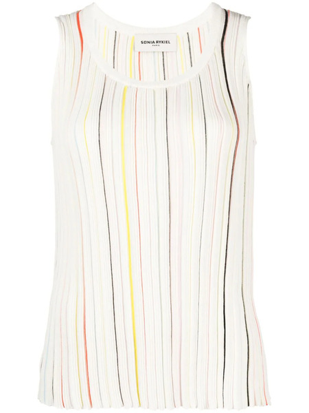  Sonia Rykiel Striped Cotton-blend Tank Top - Neutrals 
