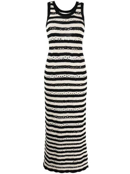  Sonia Rykiel Striped Openwork Maxi Dress - Black 