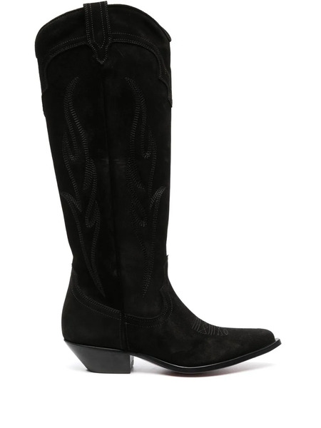  Sonora 40mm Western-style Suede Boots - Black 