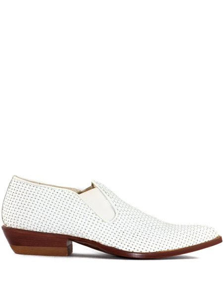  Sonora 30mm Woven Leather Slip-on Boots - White 