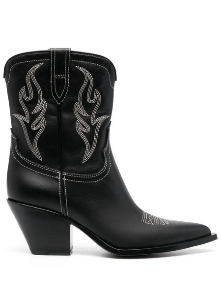  Sonora Perla Leather Ankle Boots - Black 