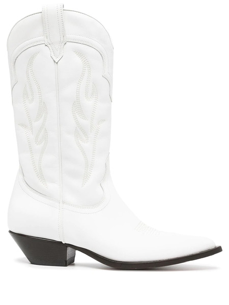  Sonora Santa Embroidered Cowboy Boots - White 