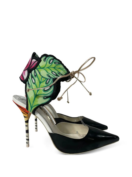  Sophia Webster Leaf-embellishment Leather Pumps - Black 