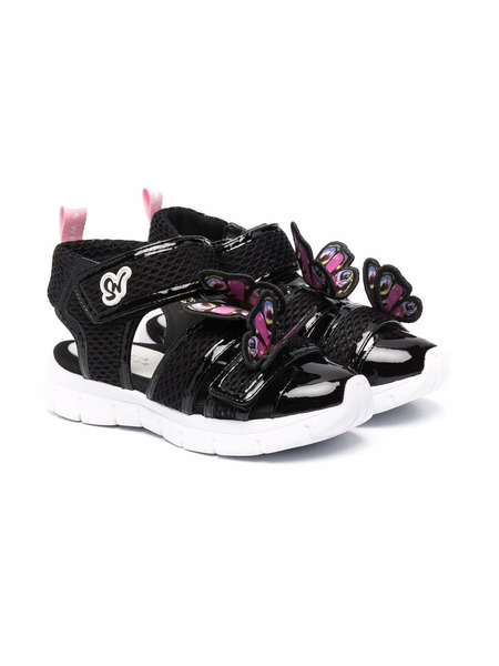  Sophia Webster Mini Butterfly-embellished Mesh Sandals - Black 