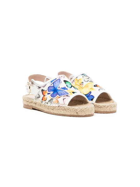  Sophia Webster Mini Butterfly-print Open-toe Sandals - White 