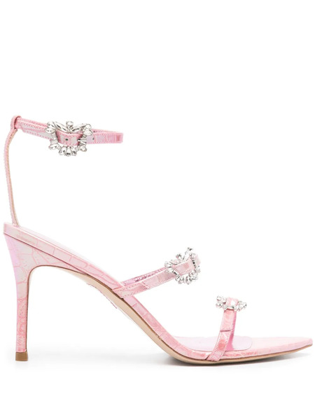  Sophia Webster 85mm Grace Mid Leather Sandals - Pink 