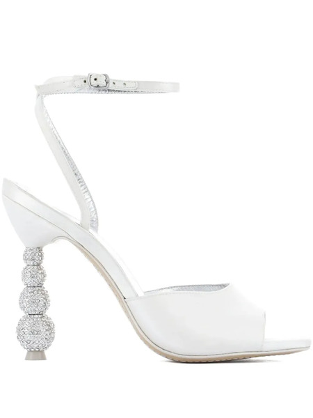  Sophia Webster 100mm Natalia Crystal Sandals - White 