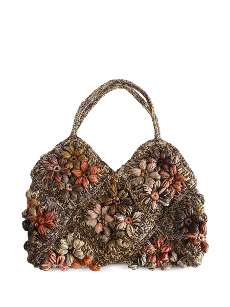  Sophie Digard Floral Tote Bag - Brown 