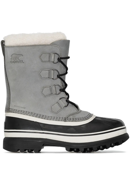  Sorel Caribou Leather Snow Boots - Grey 