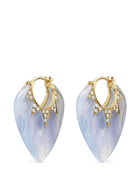  Sorellina Blue Lace Agate Classic Guitar Pick Earrings - Gold 