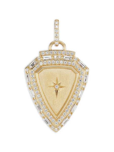  Sorellina Diamond Shield Pendant Necklace - Gold 