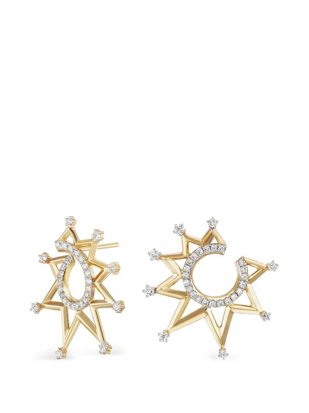  Sorellina Diamond Starburst Crescent Earrings - Gold 