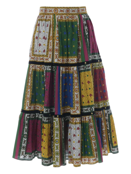  Souleiado Patterned Midi Skirt - Yellow 