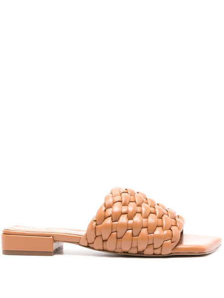  Souliers Martinez Aster Interwoven Leather Sandals - Brown 