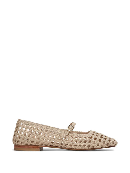  Souliers Martinez Woven Leather Ballet Flats - Neutrals 