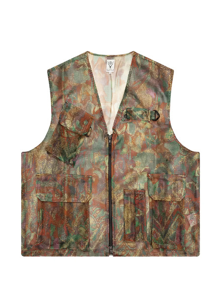  South2 West8 Patterned Waistcoat - Green 