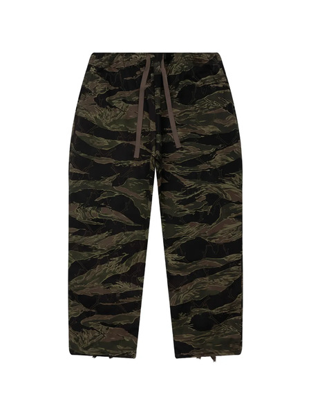  South2 West8 Skull-quilting Camouflage Trousers - Green 