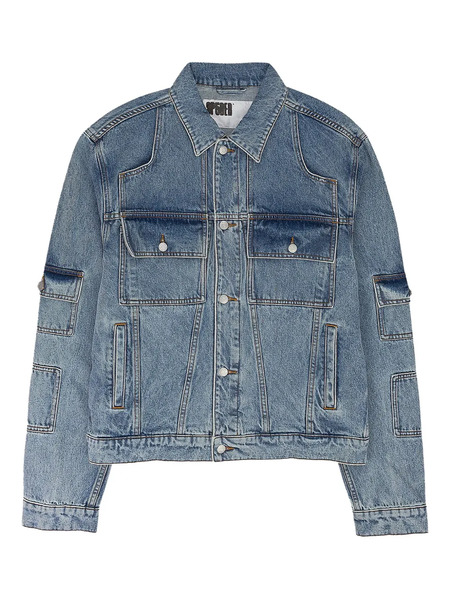 Sp5der Flap-pocket Denim Jacket - Blue 