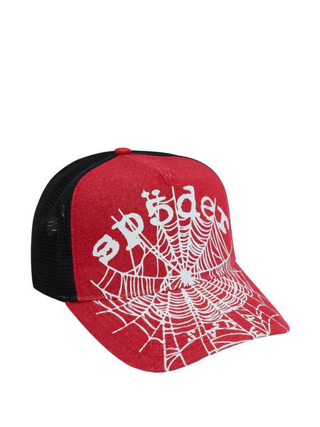  Sp5der Graphic-print Trucker Cap - Red 