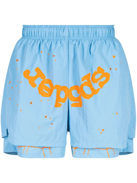  Sp5der Og Web Double Layer Shorts - Blue 