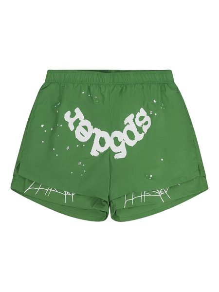  Sp5der Og Web Double Layer Swim Shorts - Green 