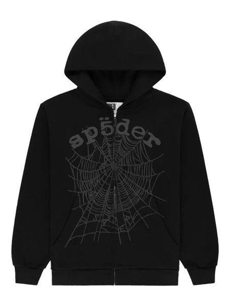  Sp5der Og Web V2 Phantom Zip-up Hoodie - Black 