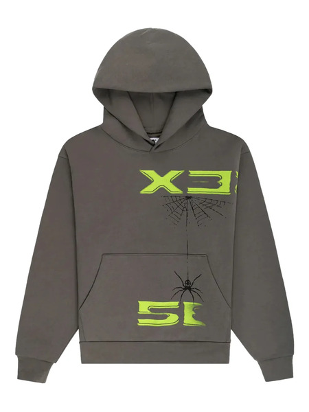  Sp5der Spider-web-print Hoodie - Grey 