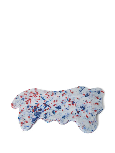  Space Available Marbled-effect Tray - White 