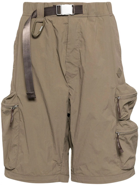  Spoonyard Belted Wide-leg Shorts - Green 