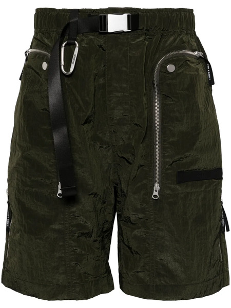  Spoonyard Crinkled Belted Shorts - Green 
