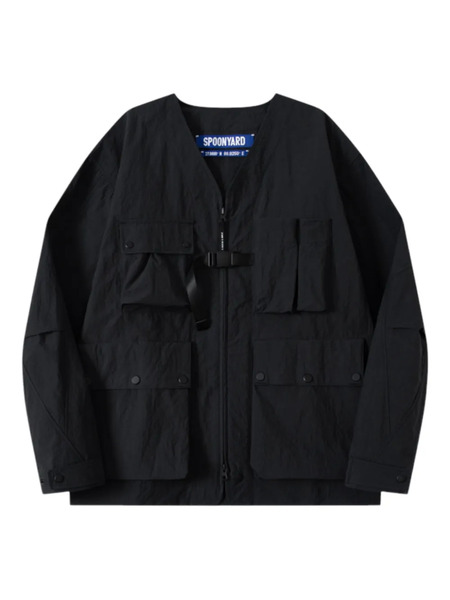  Spoonyard 3d Pockets V-neck Jacket - Black 