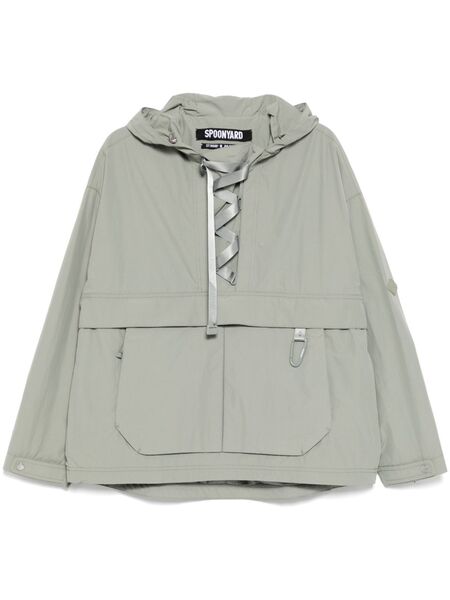  Spoonyard Lace-up Hooded Jacket - Green 