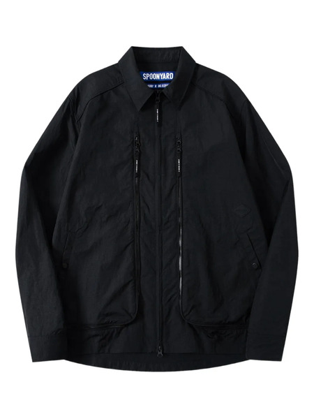  Spoonyard Zipper-pockets Shirt Jacket - Black 