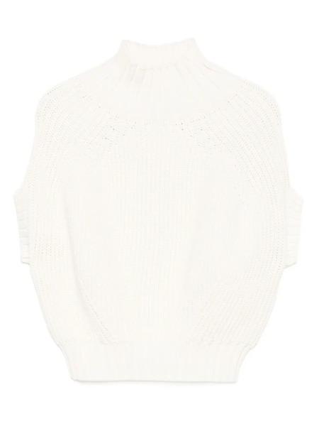  Sportmax Balloon Mock-neck Knitted Top - White 