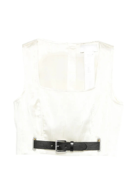  Sportmax Belt Square-neck Top - White 
