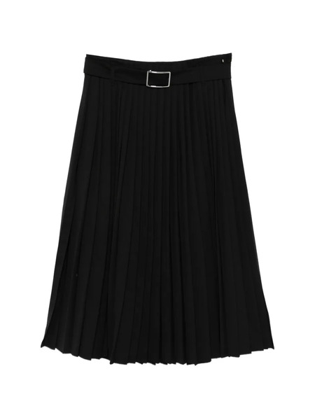  Sportmax Belted Pleated Midi Skirt - Black 