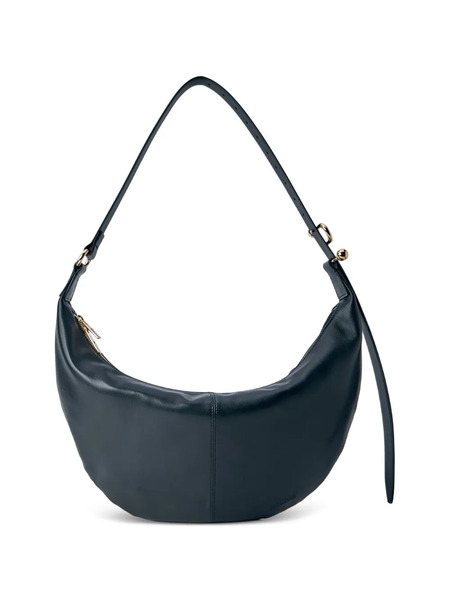  Sportmax Bruno Curved Adjustable-strap Leather Shoulder Bag - Black 