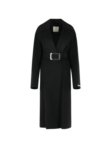  Sportmax Buckled Wool Coat - Black 
