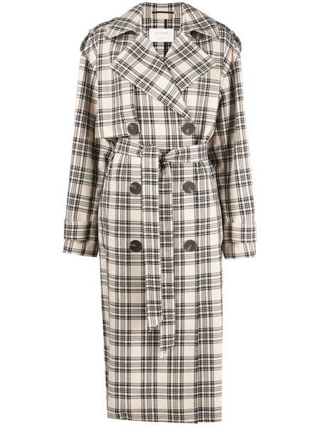  Sportmax Check-pattern Belted Coat - Neutrals 