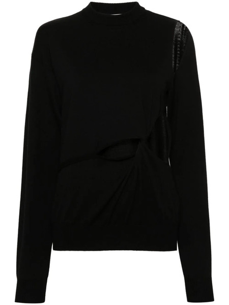  Sportmax Cut-out Wool Jumper - Black 