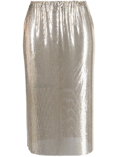  Sportmax Elasticated-waist Sequin Midi Skirt - Gold 