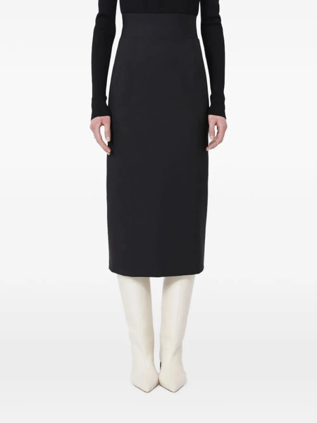  Sportmax Elasticated-waistband Slit Midi Skirt - Black 