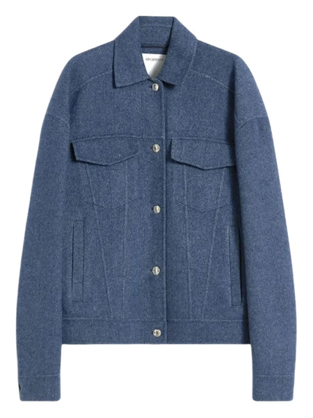  Sportmax Flap-pocket Metal-button Wool Jacket - Blue 