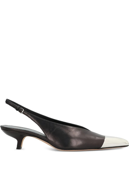  Sportmax Liuti Slingback Leather Pumps - Black 