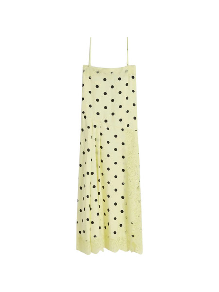  Sportmax Polka-dot Lace Dress - Yellow 