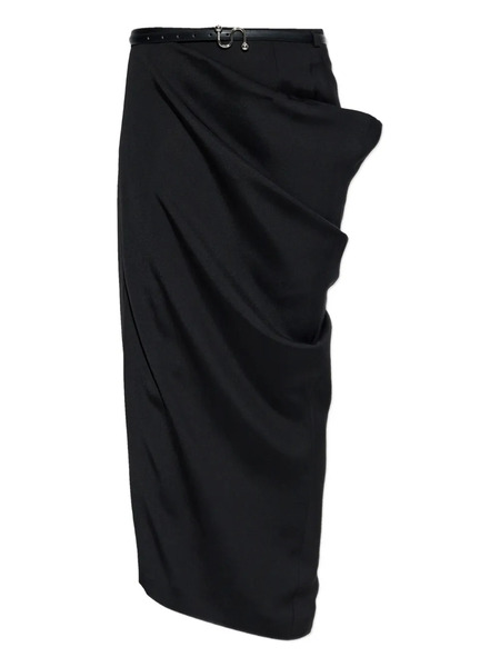  Sportmax Pontida Draped Belted Maxi Skirt - Black 